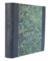 Ann Muir Hand-Marbled with Deep Sea Blue Leather Photograph Album