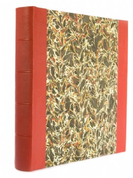 Ann Muir Hand-Marbled with Scarlet Leather Photograph Album