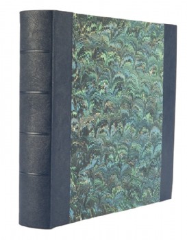 Ann Muir Hand-Marbled with Deep Sea Blue Leather Photograph Album
